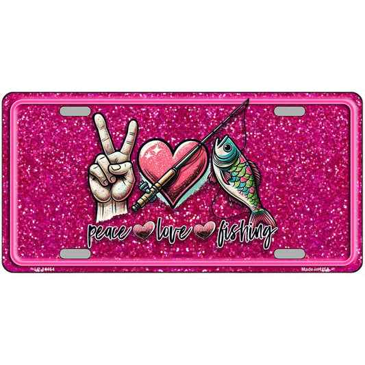 Peace Love Fishing Metal Sign
