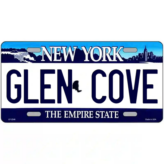 Glen Cove New York Blue Metal Sign
