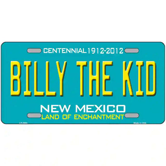 Billy the Kid New Mexico Teal Metal Sign