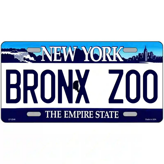 Bronx Zoo New York Blue Metal Sign