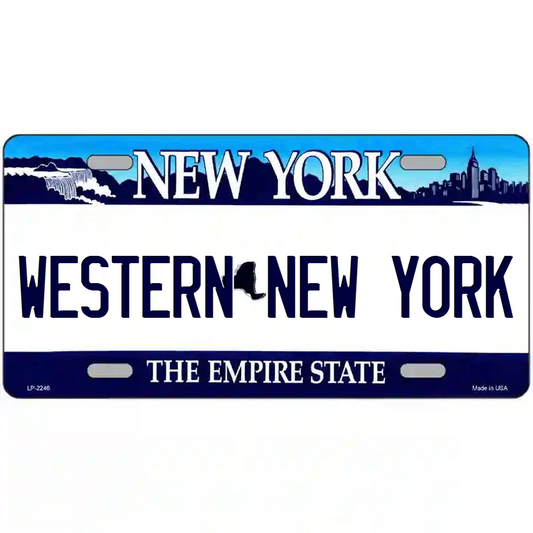 Western New York New York Blue Metal Sign