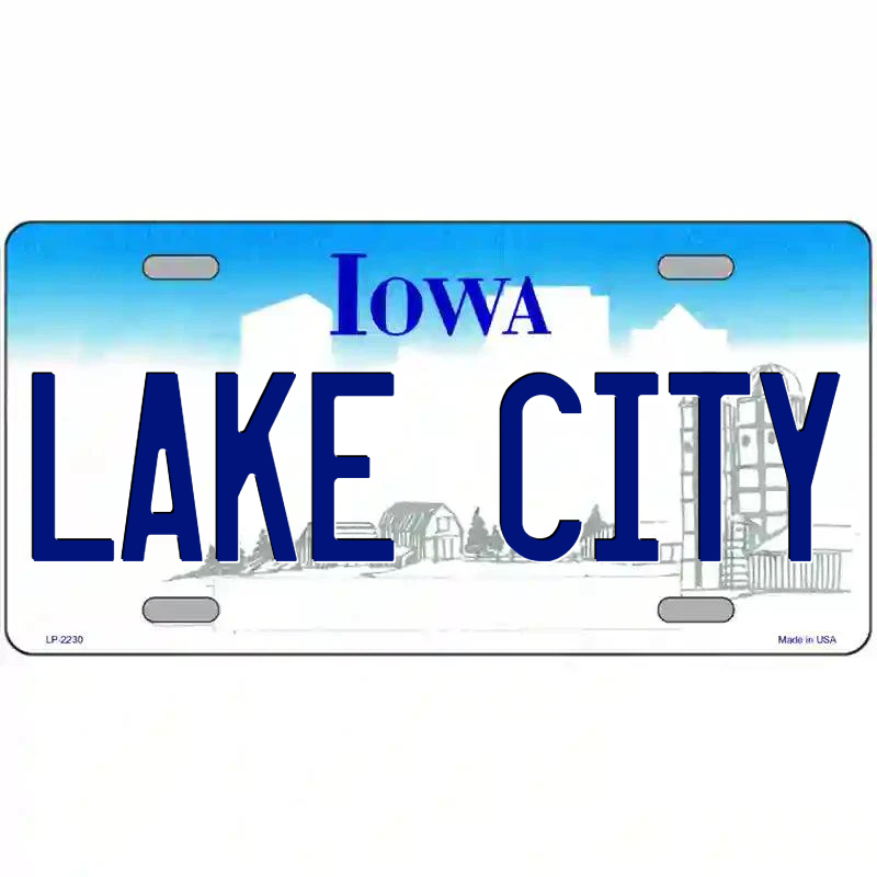 Lake City Iowa Metal Sign