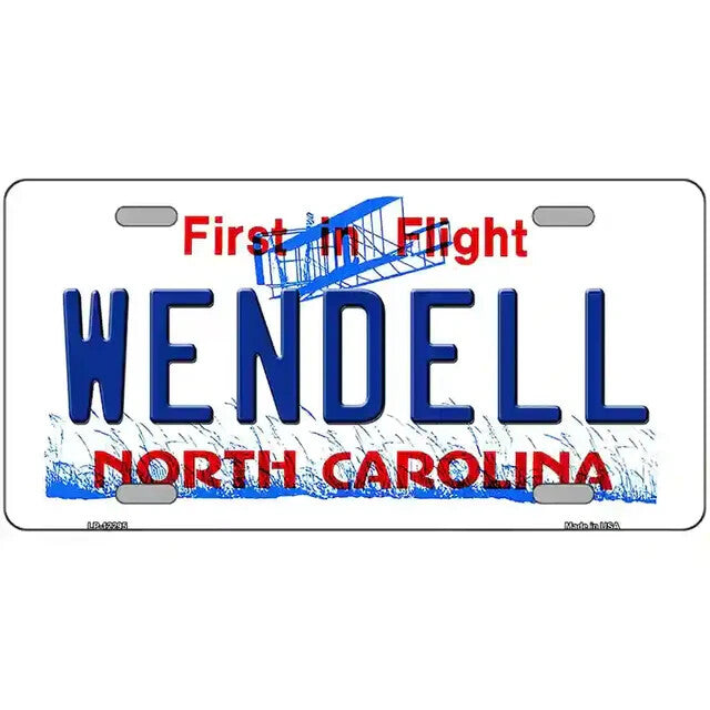 Wendell North Carolina Metal Sign