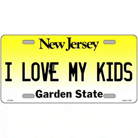 I Love My Kids New Jersey Metal Sign