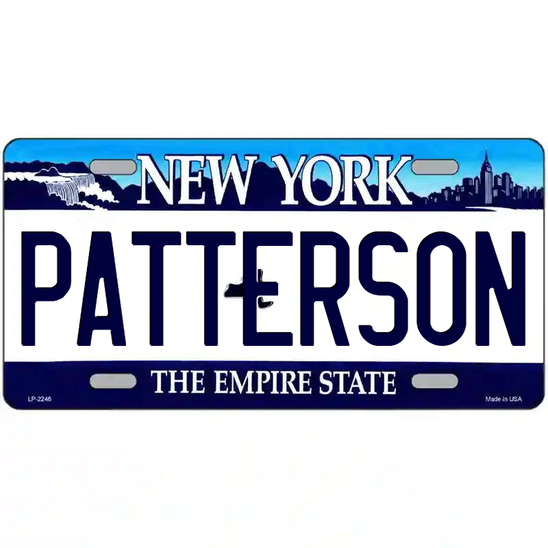 Patterson New York Blue Metal Sign