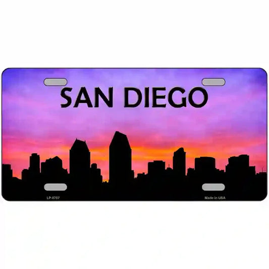 San Diego California Sihouette Metal Sign