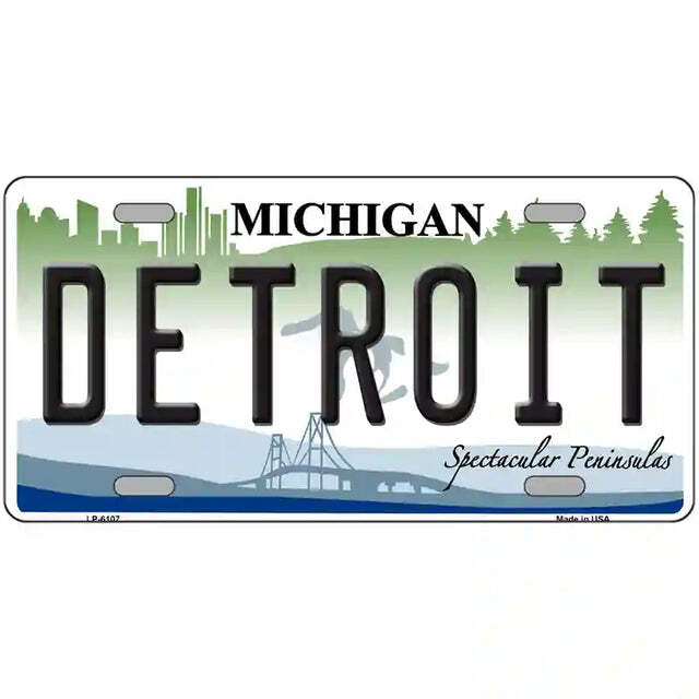 Detroit Michigan Metal Sign