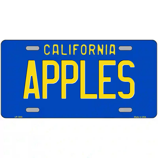 Apples California Blue Metal Sign