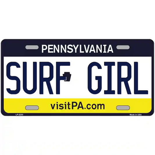 Surf Girl Pennsylvania Metal Sign