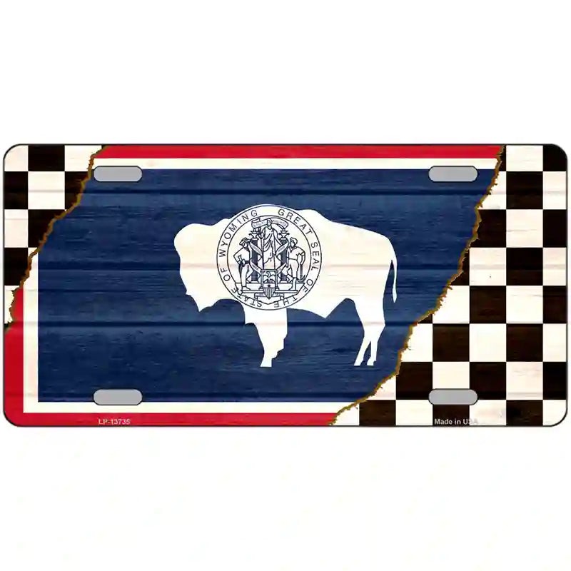 Wyoming Racing Flag Novelty Metal sign