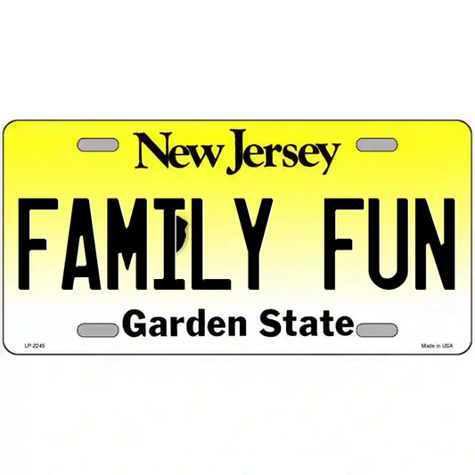 Family Fun New Jersey Metal Sign