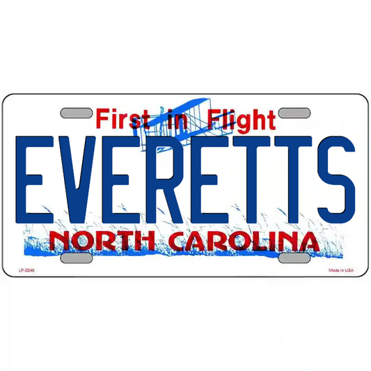 Everetts North Carolina Metal Sign
