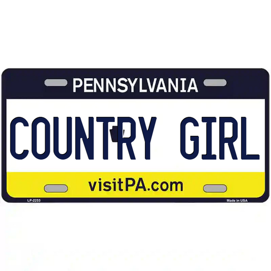 Country Girl Pennsylvania Metal Sign