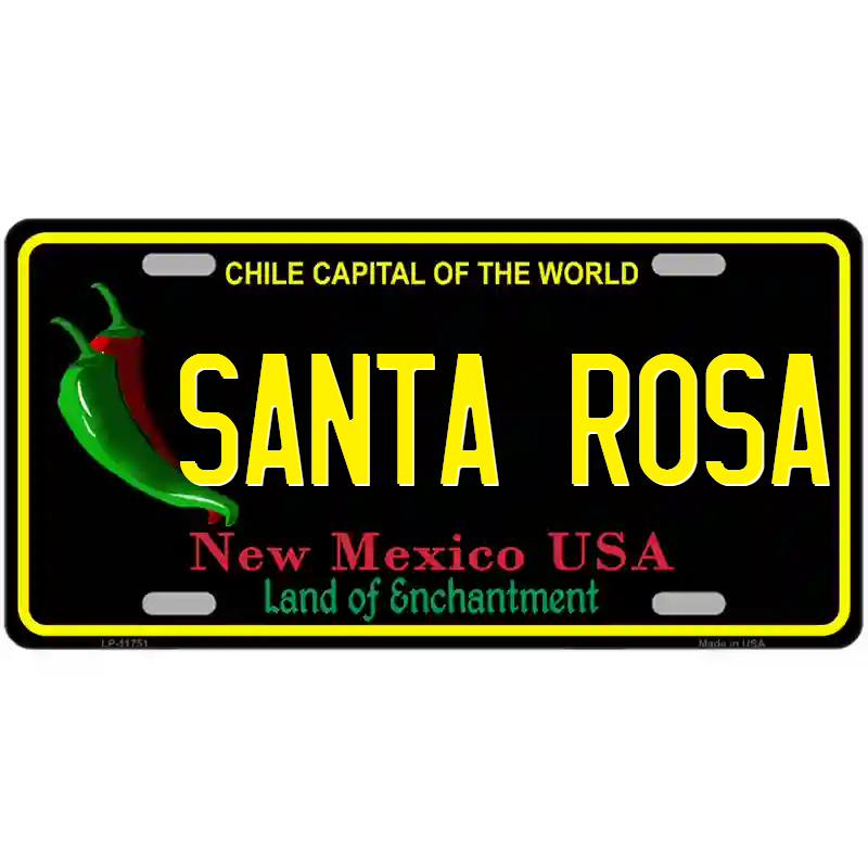 Santa Rosa New Mexico Black Metal Sign