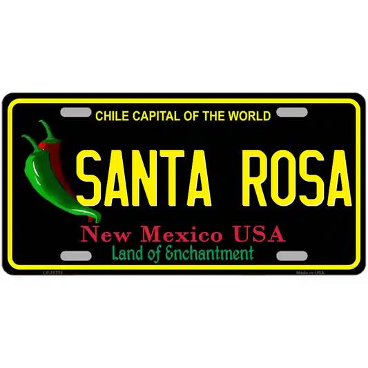 Santa Rosa New Mexico Black Metal Sign