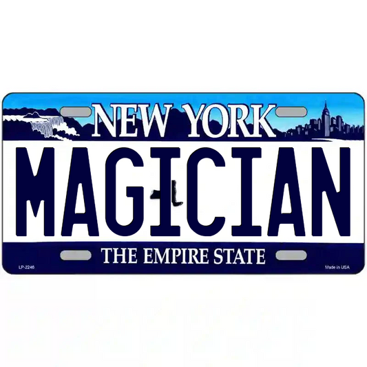 Magician New York Blue Metal Sign