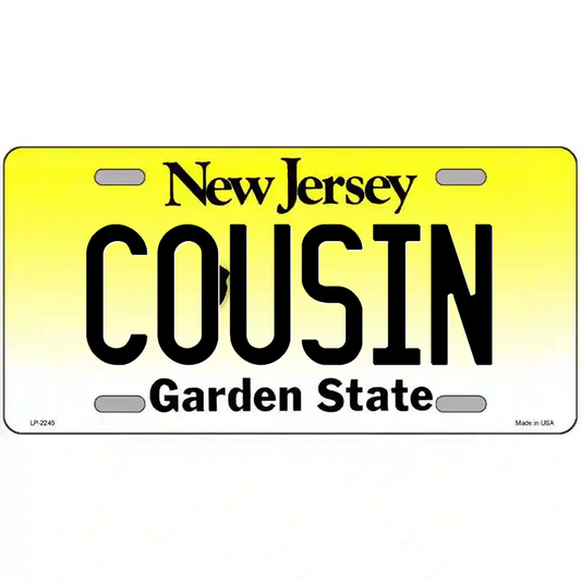 Cousin New Jersey Metal Sign