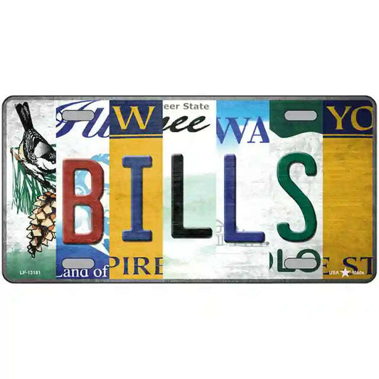 Bills Strip Art Metal Sign