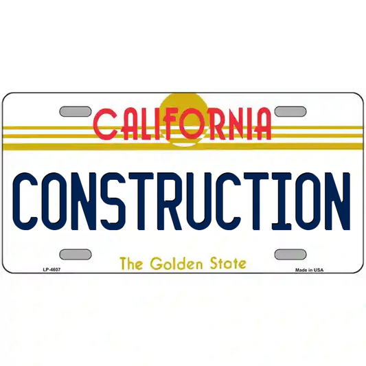 Construction California Metal Sign