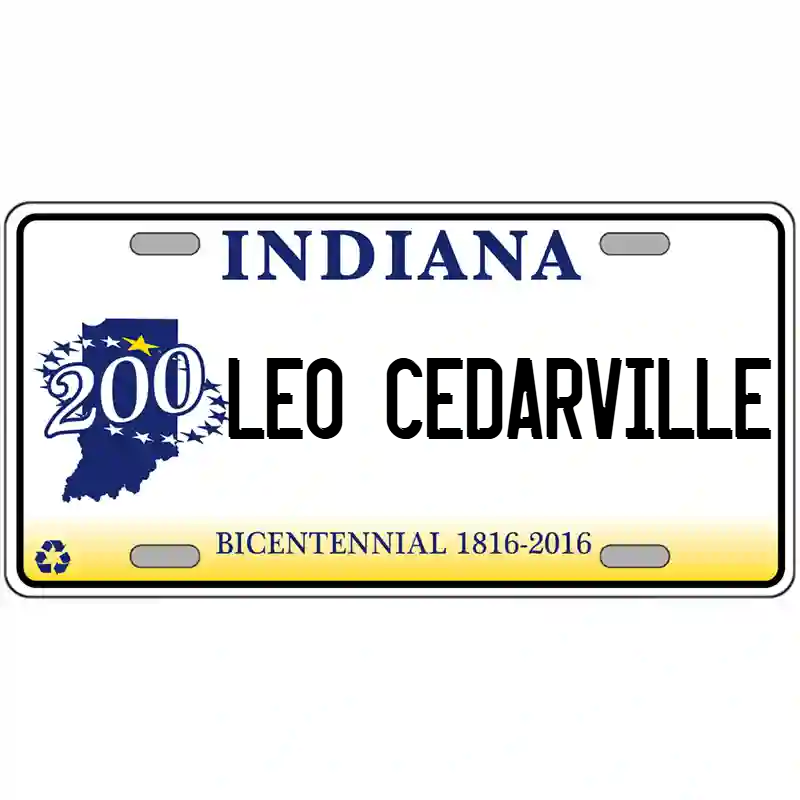 Leo-Cedarville Indiana Bicentennial Metal Sign