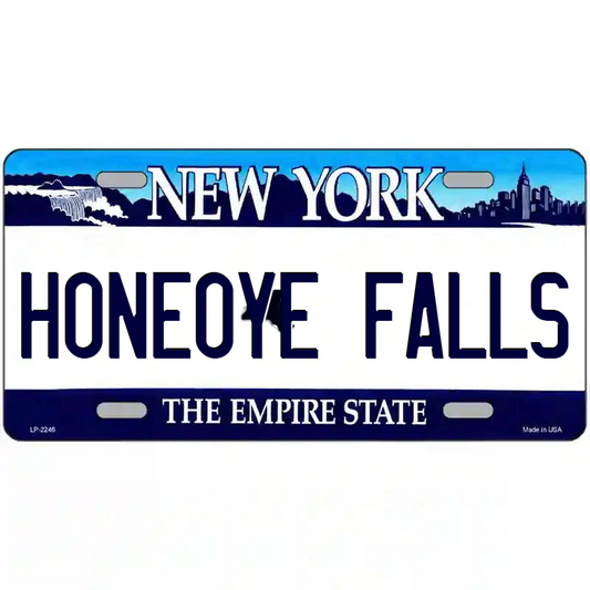 Honeoye Falls New York Blue Metal Sign