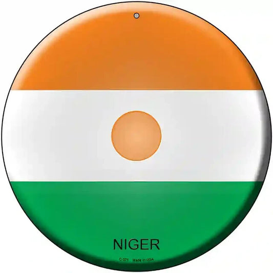 Niger Flag 12" Circle Metal Sign