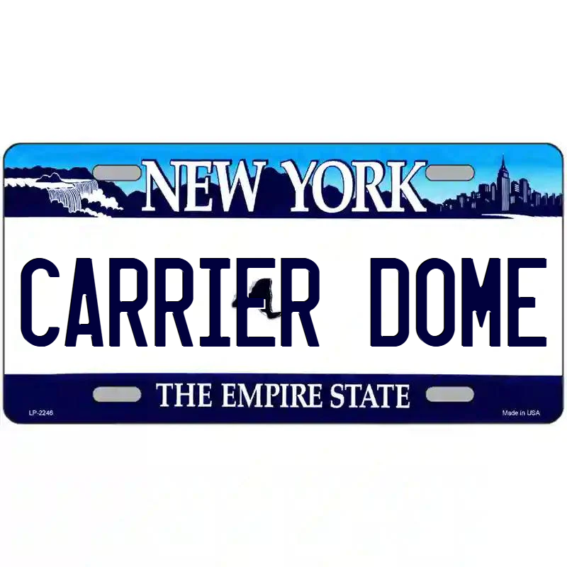 Carrier Dome New York Blue Metal Sign