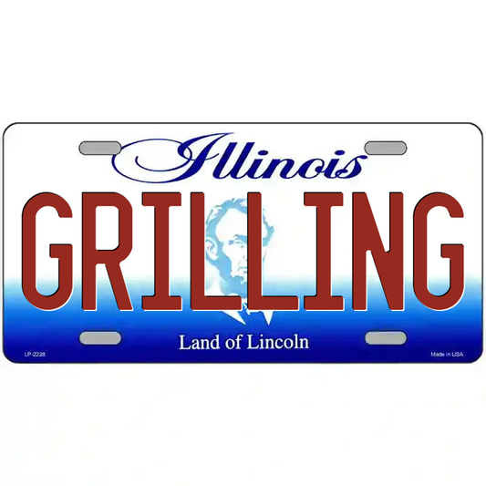 Grilling Illinois Metal Sign