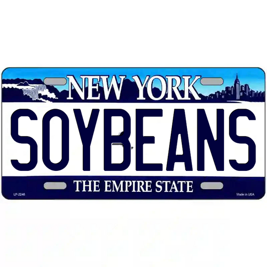 Soybeans New York Blue Metal Sign