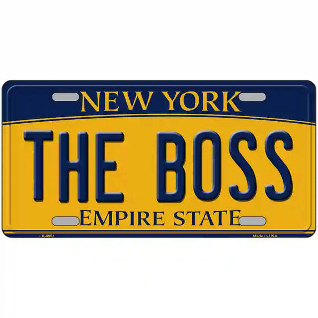 The Boss New York Yellow Metal Sign