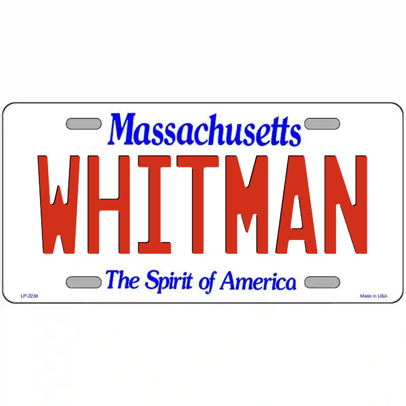 Whitman Massachusetts Metal Sign