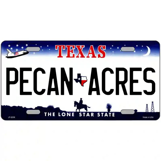 Pecan Acres Texas Metal Sign