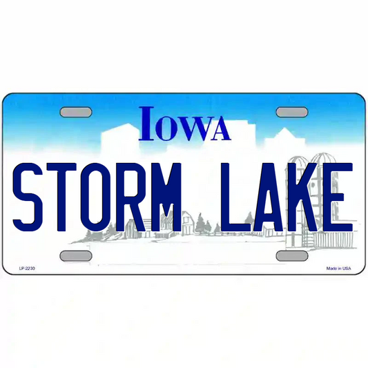 Storm Lake Iowa Metal Sign