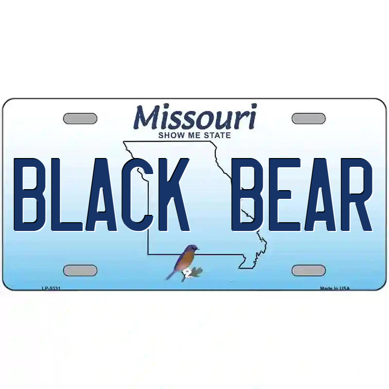 Black Bear Missouri Metal Sign