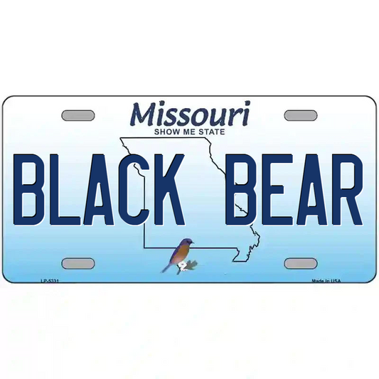 Black Bear Missouri Metal Sign