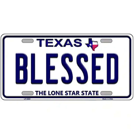 Blessed Texas Metal Sign