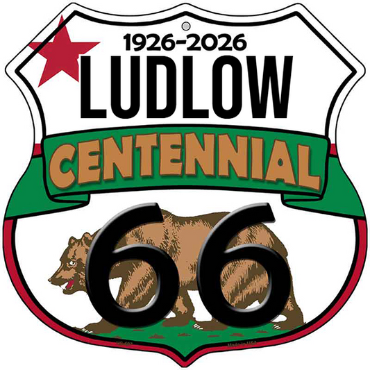 Ludlow California Flag Route 66 Centennial Highway Shield Metal Sign