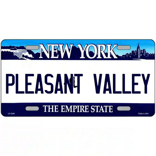 Pleasant Valley New York Blue Metal Sign