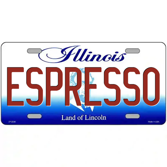 Espresso Illinois Metal Sign