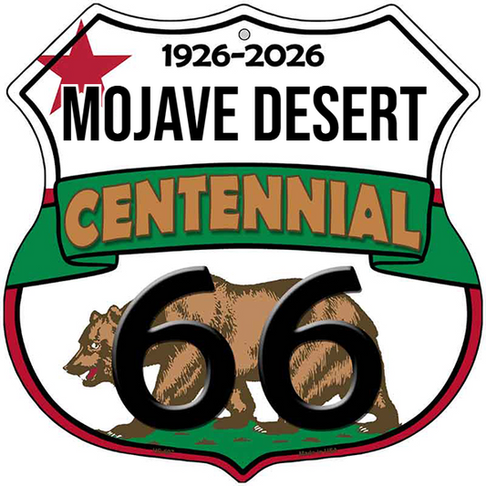 Mojave Desert California Flag Route 66 Centennial Highway Shield Metal