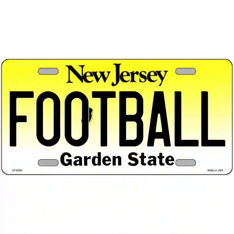 Football New Jersey Metal Sign