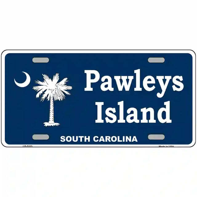 Pawleys Island South Carolina Blue Metal Sign