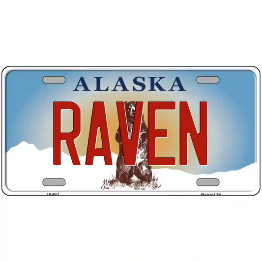 Raven Alaska Metal Sign