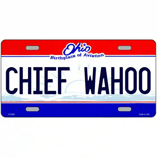 Chief Wahoo Ohio Metal Sign
