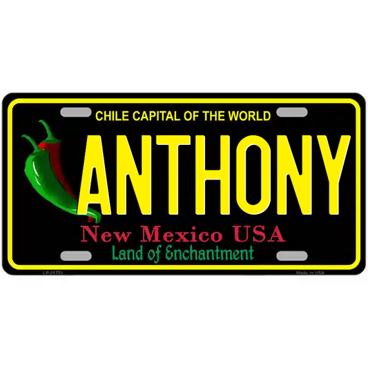 Anthony New Mexico Black Metal Sign
