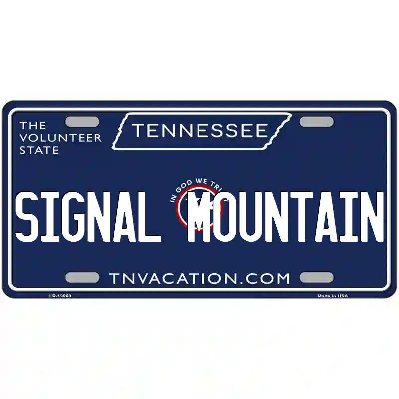 Signal Mountain Tennessee Blue Metal Sign