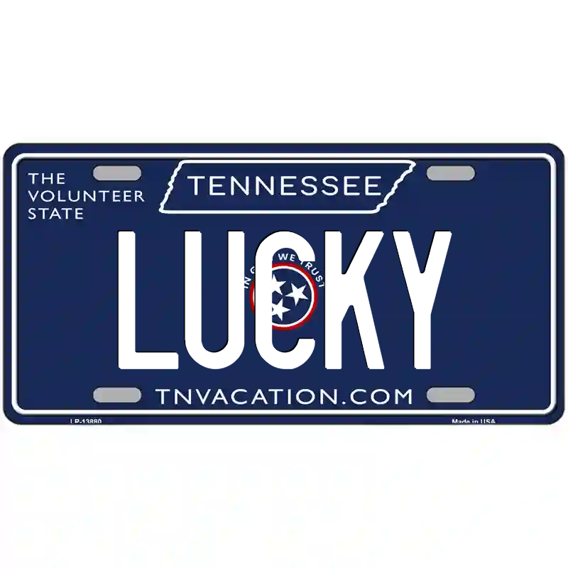 Lucky Tennessee Blue Metal Sign