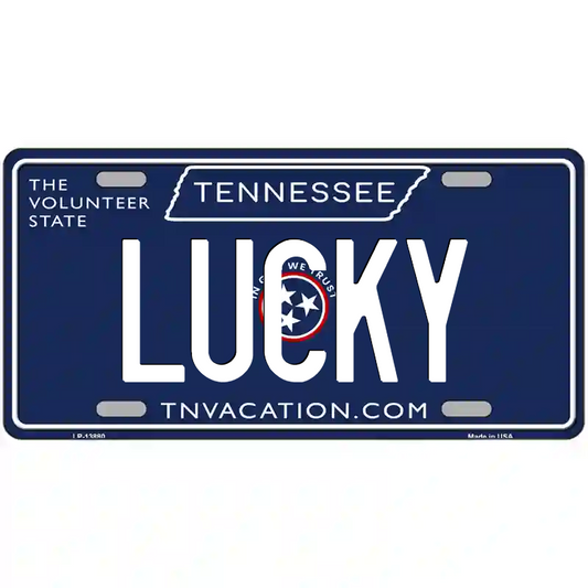Lucky Tennessee Blue Metal Sign