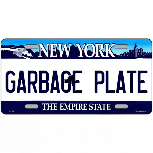 Garbage Plate New York Blue Metal Sign