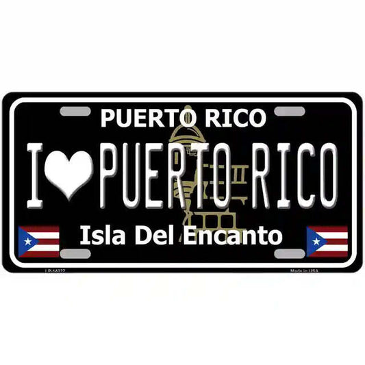 I Love Puerto Rico Puerto Rico Black Metal Sign